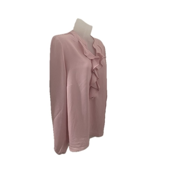 Nine West Flowy Ruffle Pink Lily blouse top - Large - Picture 2 of 4